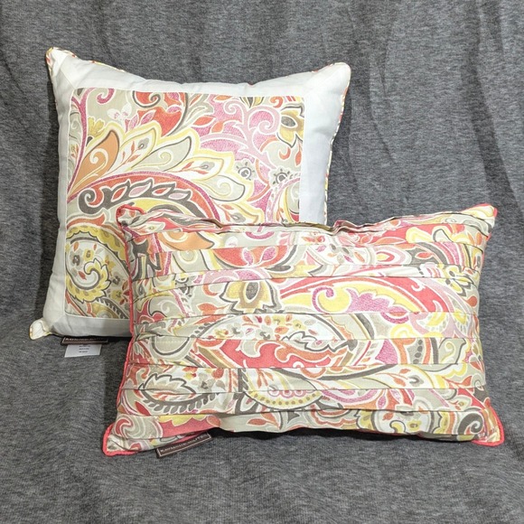 Raymond Waites Other - Raymond Waites Accent Throw Pillows Pink Multicolor Paisley - Set‎ of 2